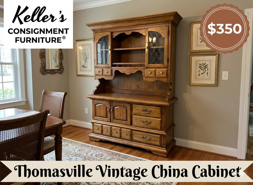 85656 - Thomasville Vintage 2pc Cabinet Hutch 56x20x83