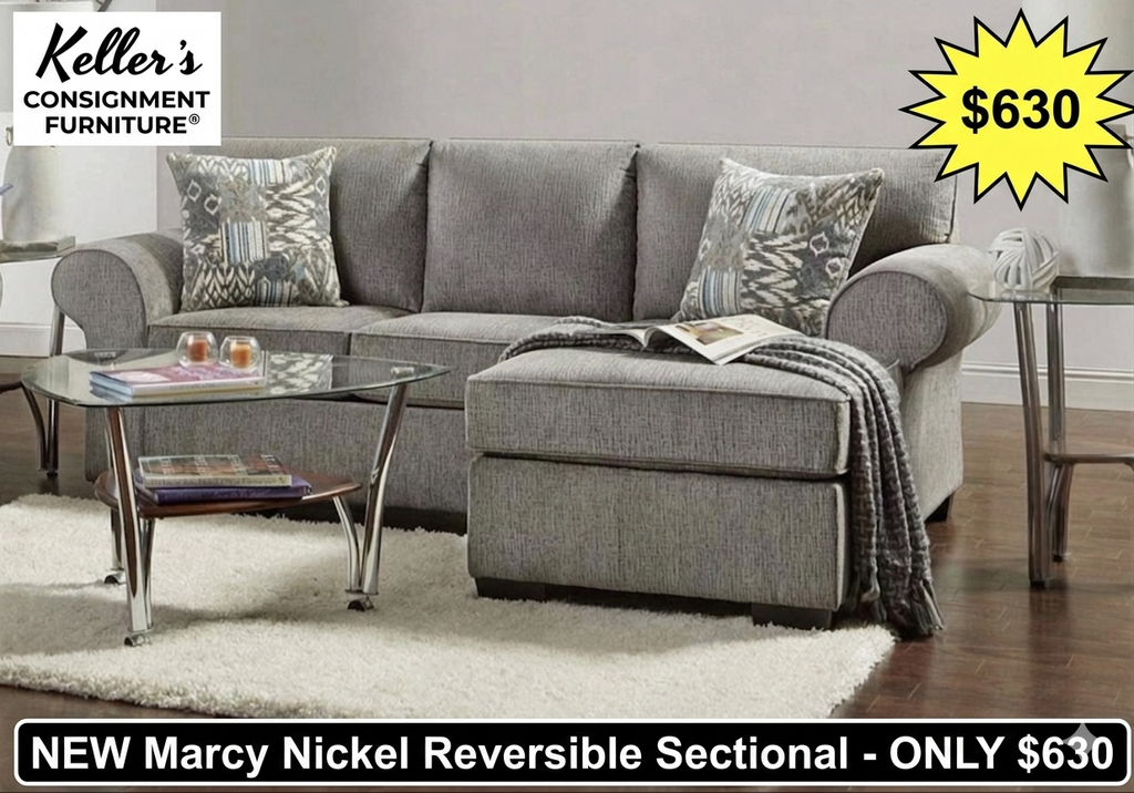 Marcy Nickel NEW Reversible Sofa Chaise 93x68x38 (5803)