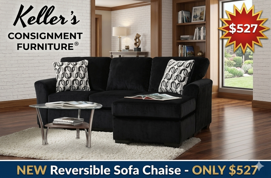 Obsidian Black NEW Sofa Chaise 82x64x38 (3903)