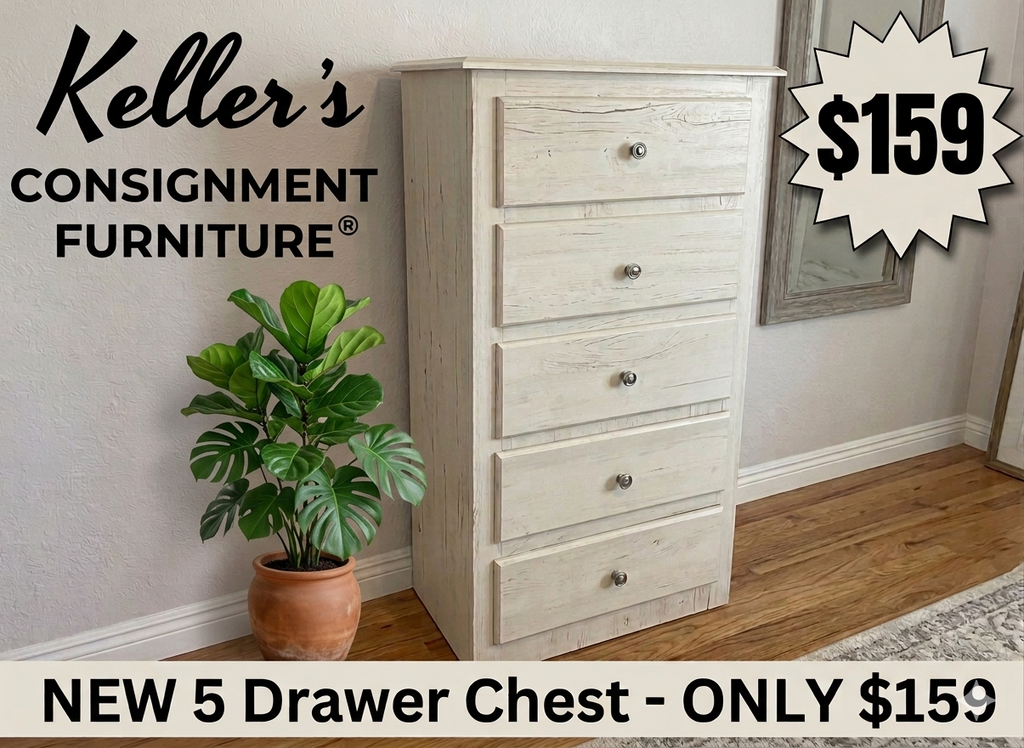 244416 - Sandy Beach NEW 5 Drawer Chest 24x16x44