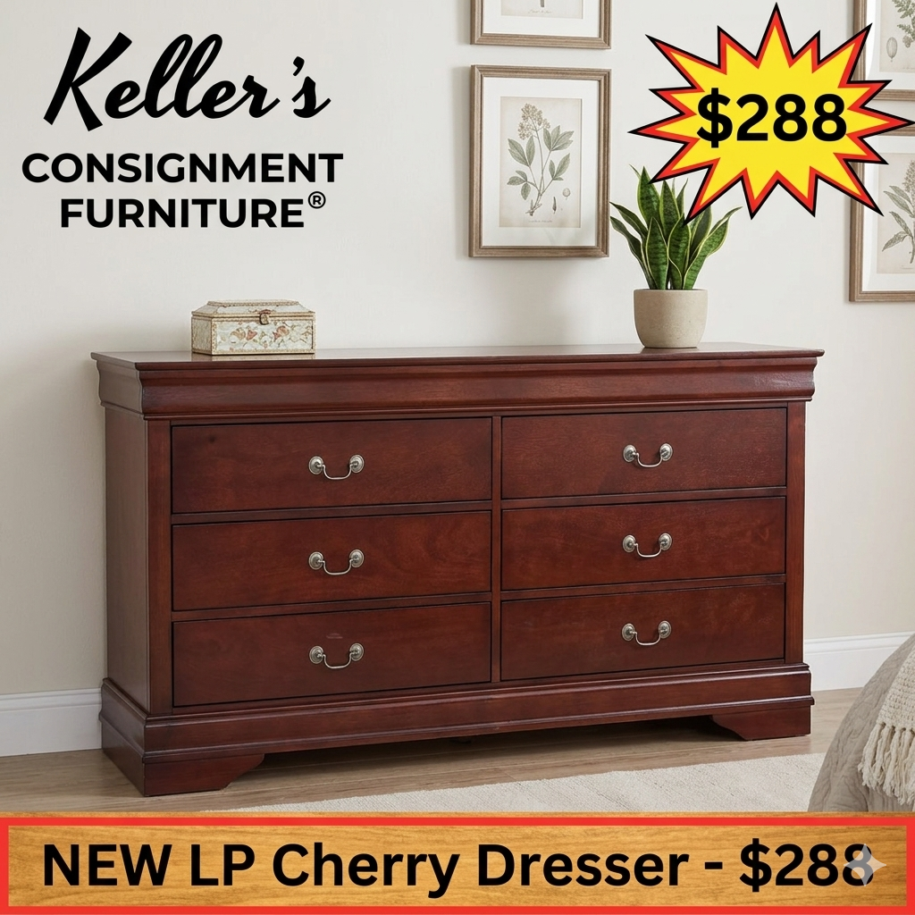 LP Cherry NEW Dresser 58x16x43 (119494)