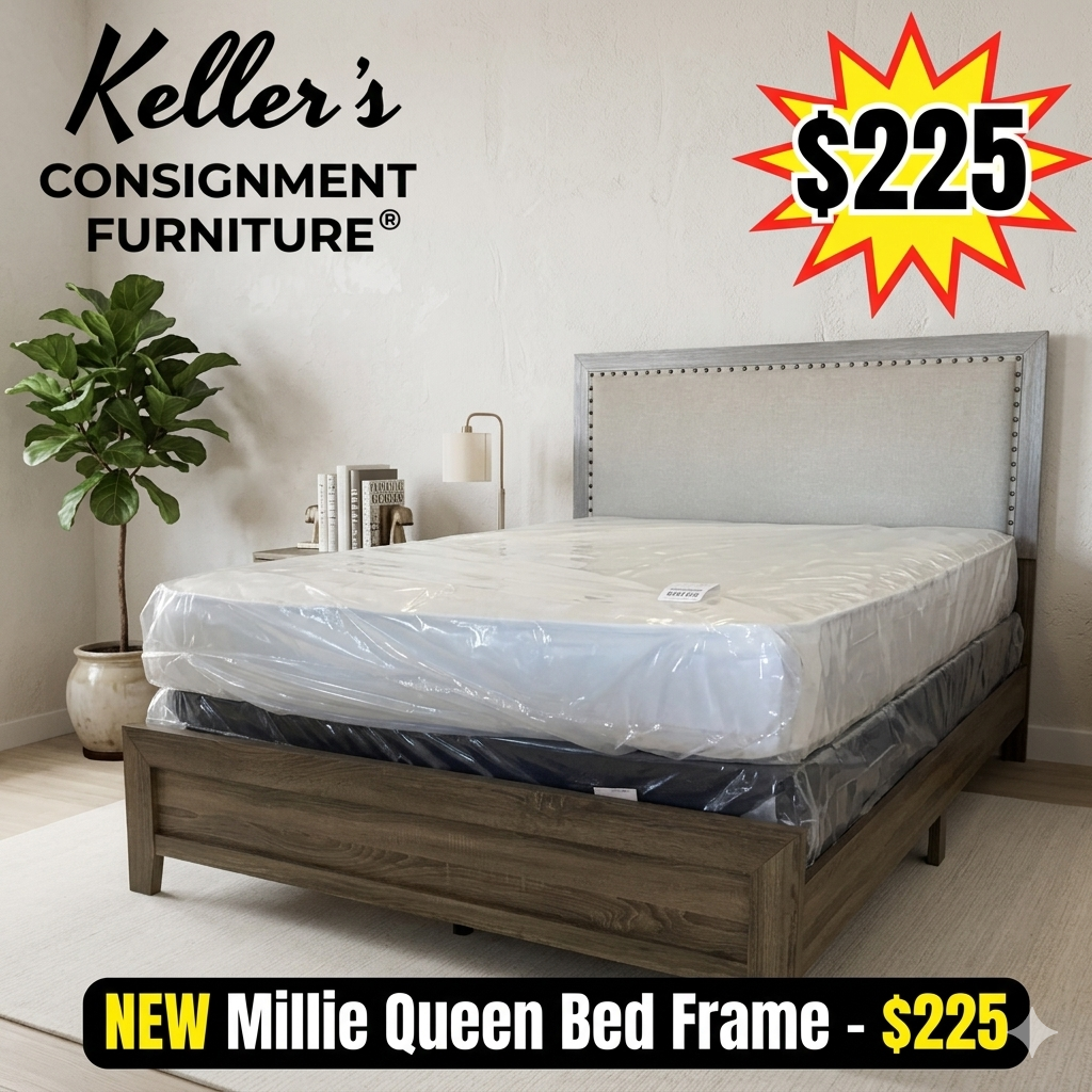 Millie NEW Upholstery Gray Queen Bed Frame 63x84x52 (B9205-Q)