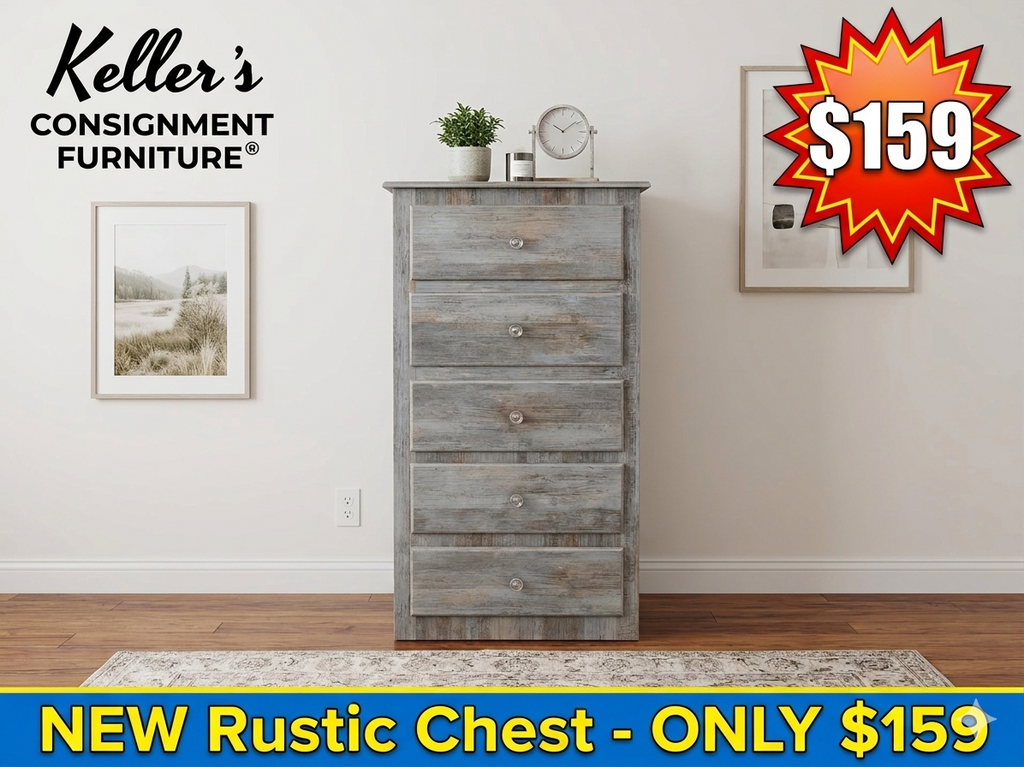 244416 - Rustic Lake NEW 5 Drawer Chest 24x16x44