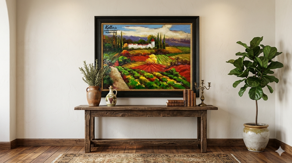 85496 (8536-12) Tuscan Landscape Framed Painting 56x44