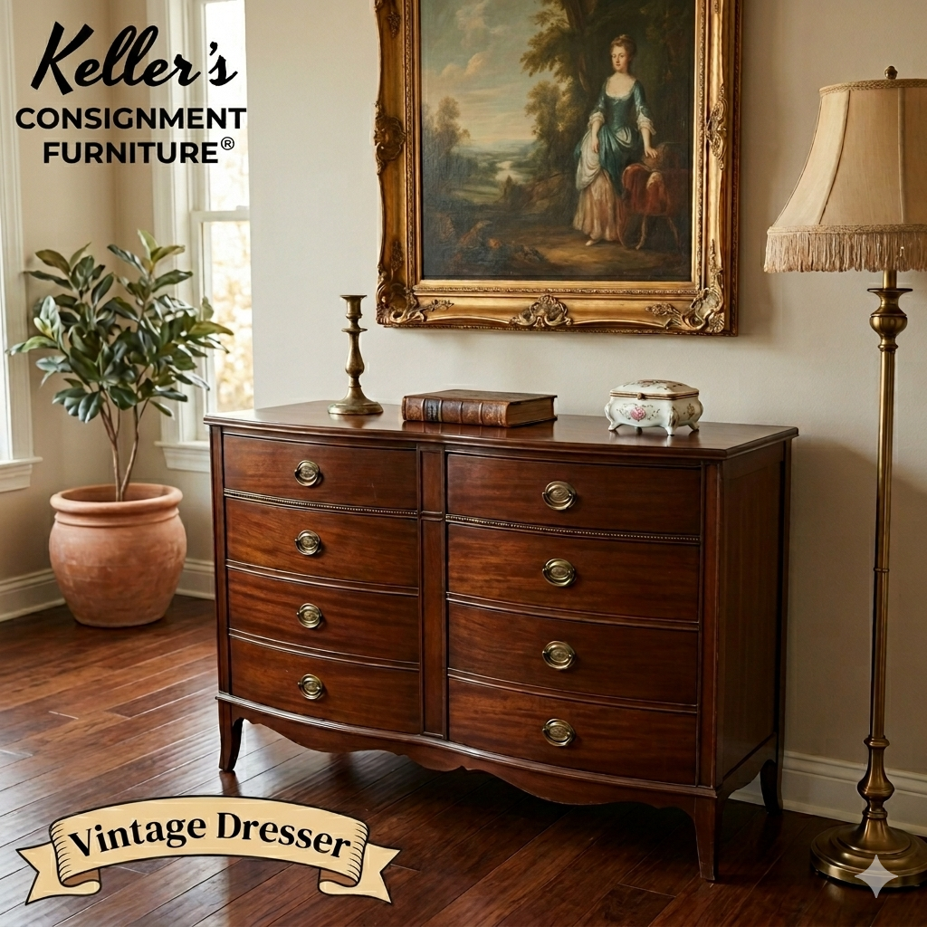 85822 - Vintage Mahogany Dresser 56x21x35