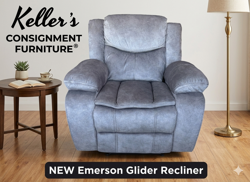 Emerson Silver Gray NEW Glider Recliner 40x30x40 (665022)