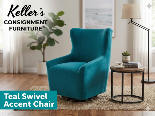 85828 - Teal Swivel Accent Chair 28x28x37