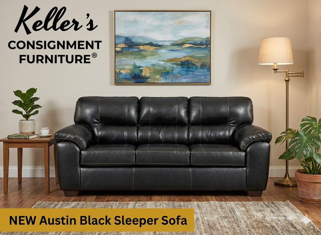 Austin Black NEW Sleeper Sofa 90x38x41 (5604-AUSB)
