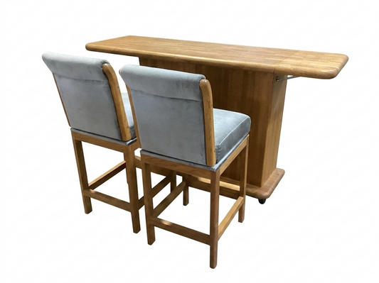 85870 - Home Bar w/Swivel Bar Chairs 46-72x22x41