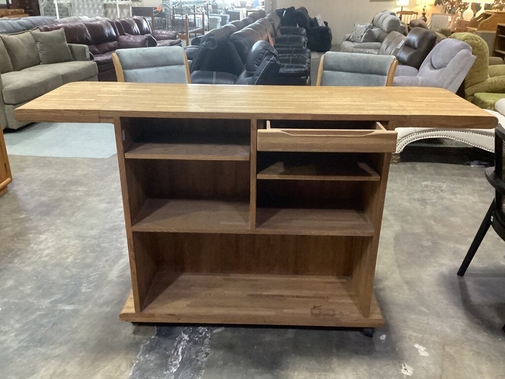85870 - Home Bar w/Swivel Bar Chairs 46-72x22x41