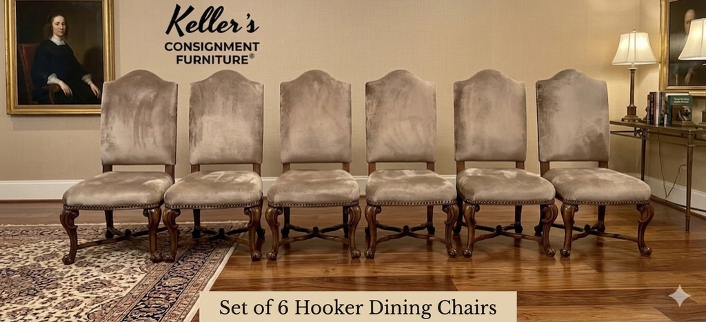 85149 - Hooker Set of 6 Upholstered Camel Back Side Chairs 24x24x48