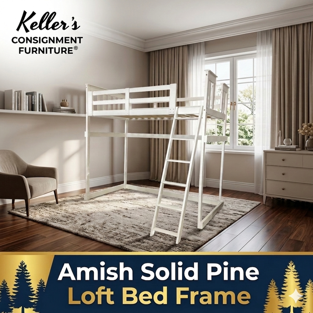 85661 - Handcrafted Amish Solid Pine Twin Loft Bed 43x81x75