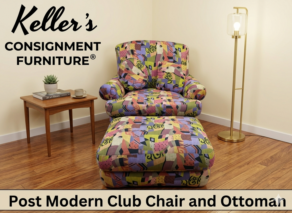 85646 - Post Modern Club Chair and Ottoman (c-43x36x33)(o-30x23x14) *Ai