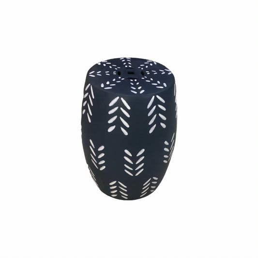 85895 - Ashley Genemore Navy & White Garden Stool 13x13x18