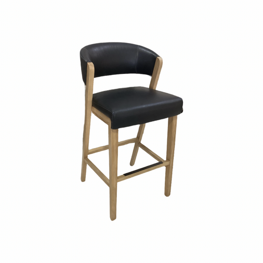 85942 - Boulevard Wax Black Leather Bar Chair 21x20x41