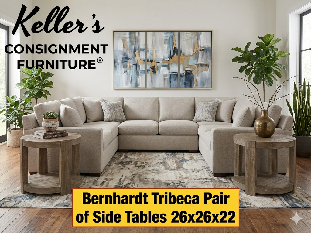 85921 - Bernhardt Tribeca Pair of Round Side Tables 26x26x22