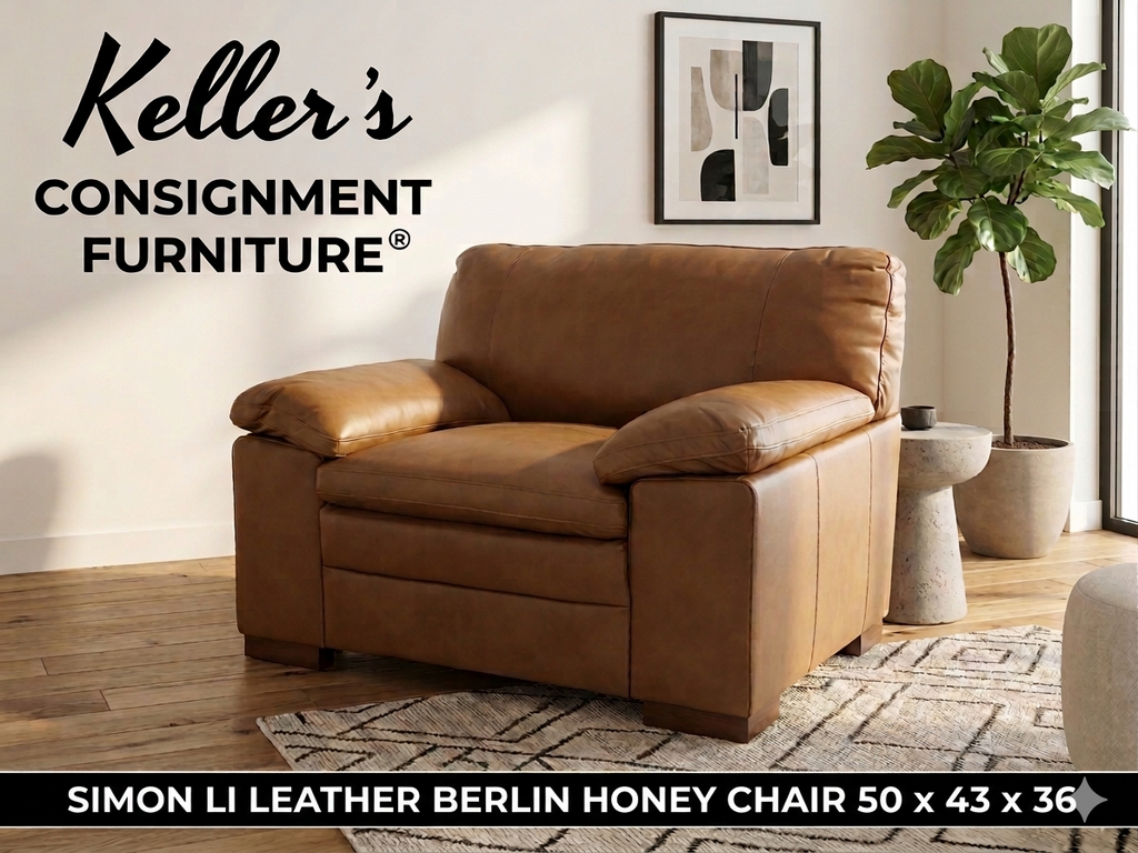 85973 - Simon Li Leather Berlin Honey Chair 50x43x36
