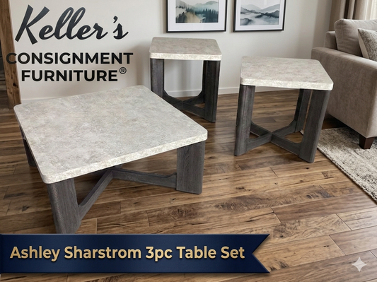 85915 - Ashley Sharstorm 3 Pack Tables 36x36x17, 24x24x24