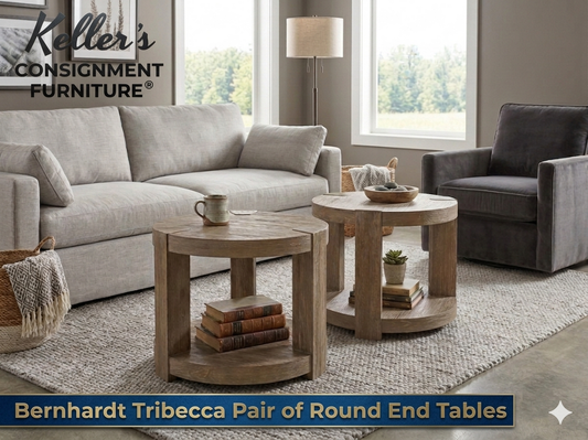 85921 - Bernhardt Tribeca Pair of Round Side Tables 26x26x22