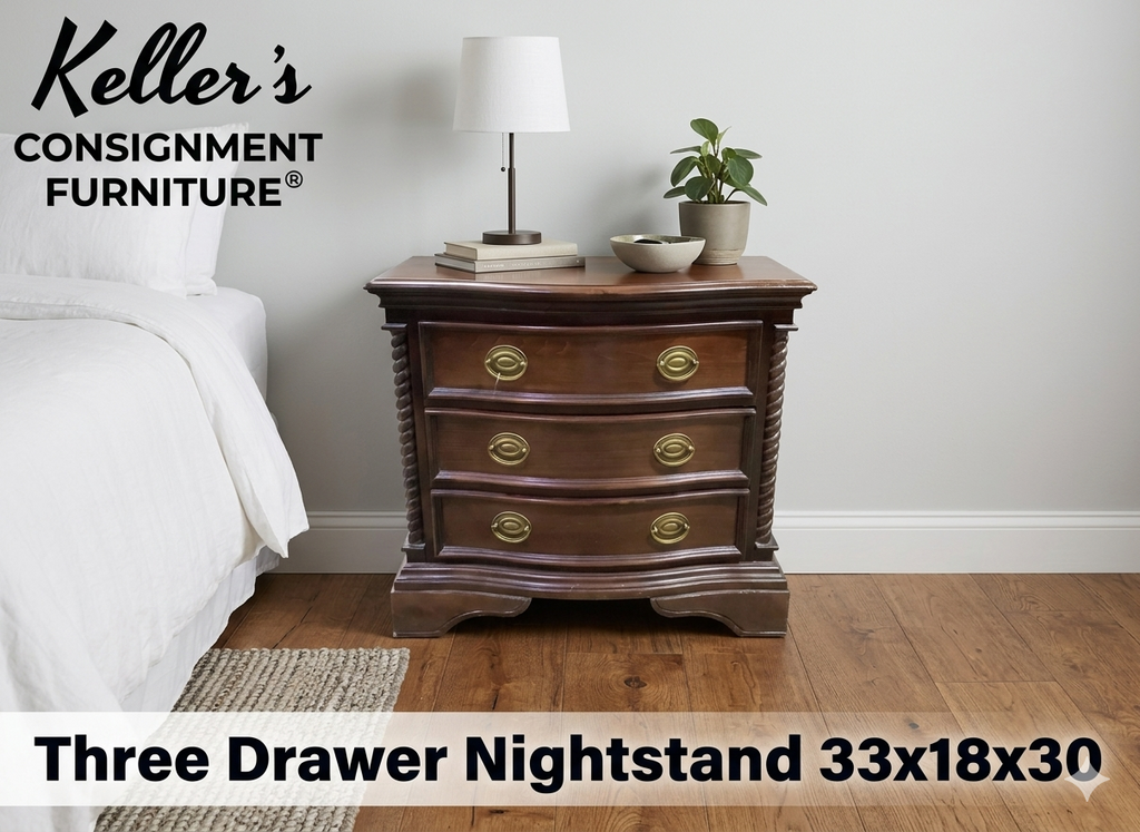 85748 - Three Drawer Nightstand 33x18x30