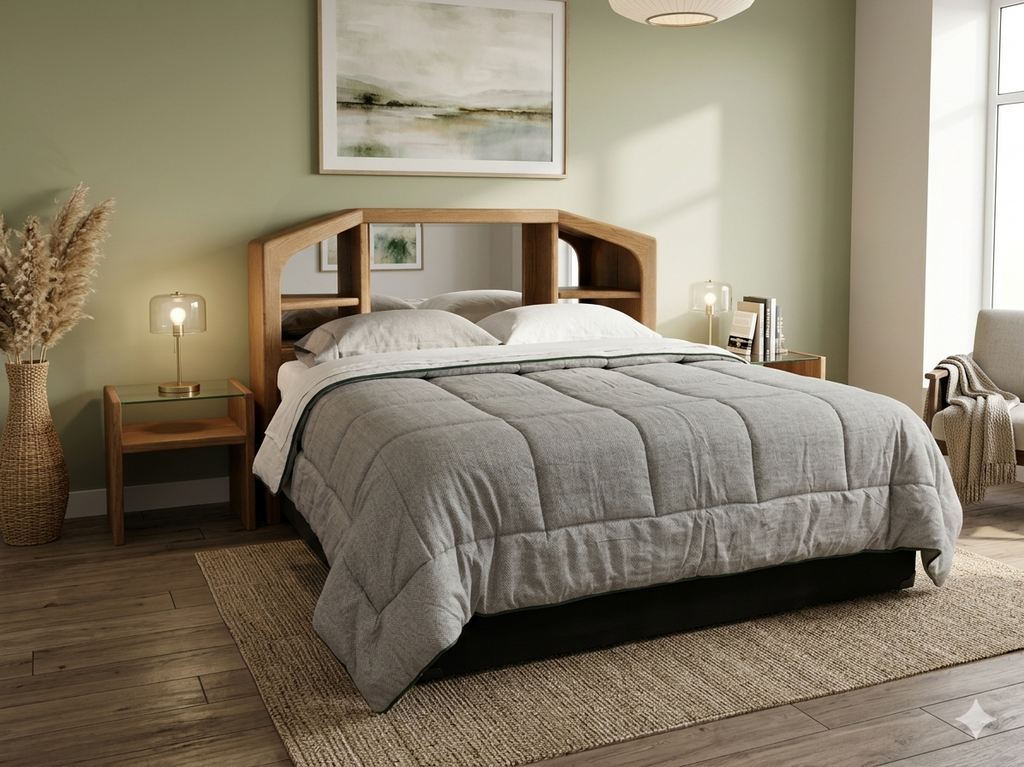 86013 - Arbek Wooden King Storage Headboard 80x17x55