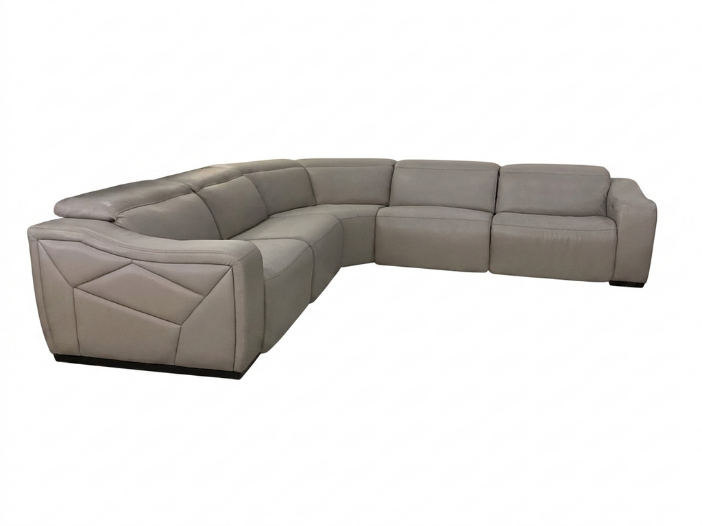 86007 - Hooker Leather 5pc Power Reclining Sectional 124x124x30