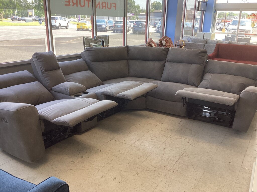 85984 - Ashley Next-Gen Durapella Slate 6pc Sectional 109x118x41