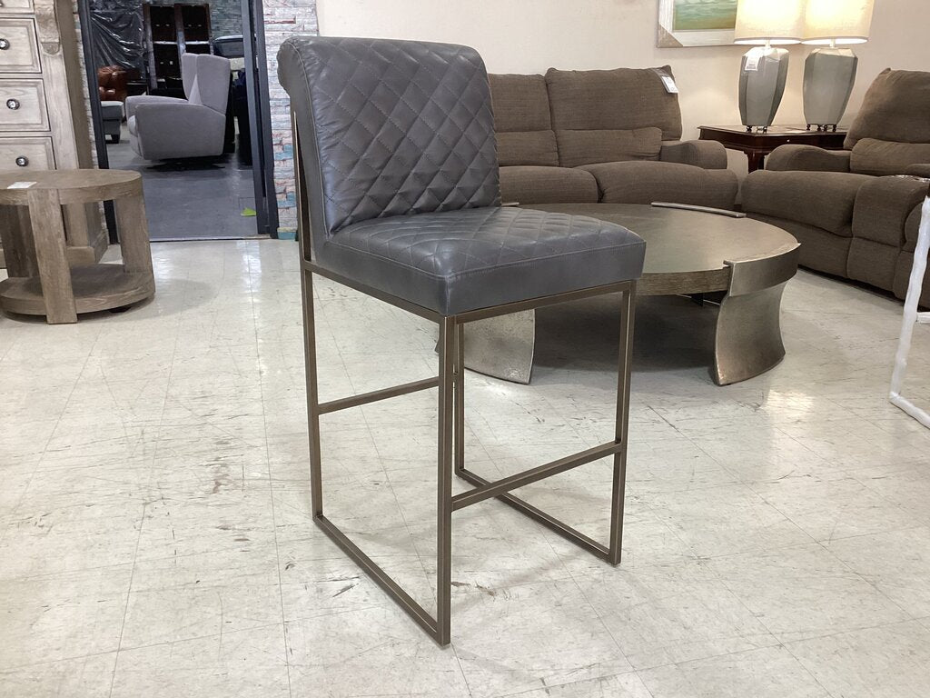 85946 - Boulevard Dark Gray Leather Barstool 20x25x39
