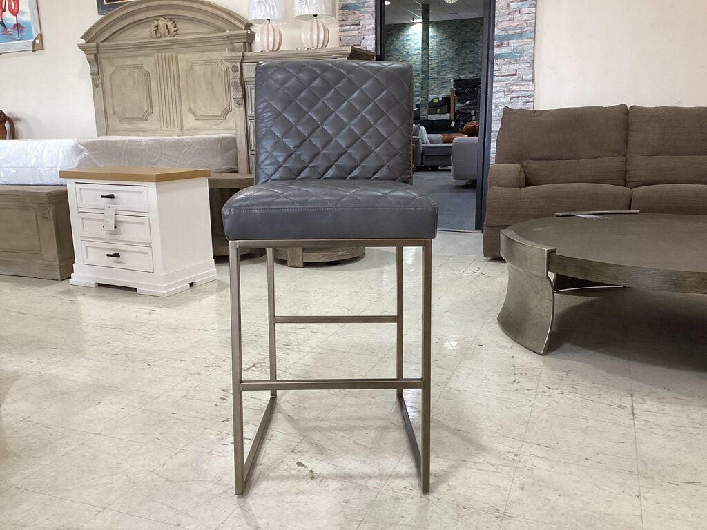 85946 - Boulevard Dark Gray Leather Barstool 20x25x39