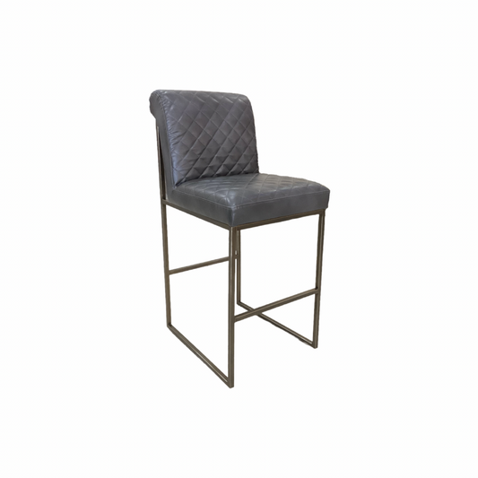 85946 - Boulevard Dark Gray Leather Barstool 20x25x39