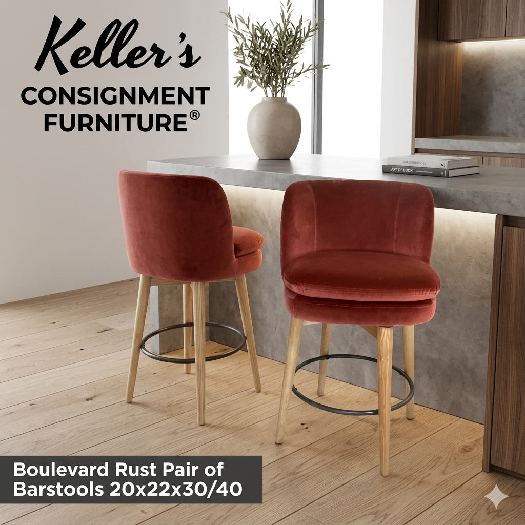 85940 - Boulevard Rust Pair of Counter Height Swivel Barchairs 20x22x30/40