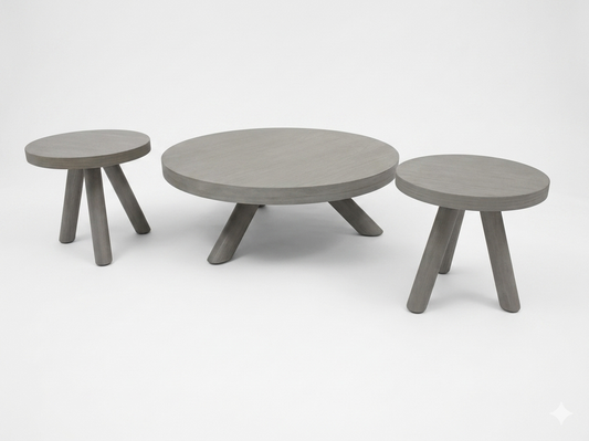 85926 - Bernhardt Harmon Round 3pc Cocktail Table (48x48x17)(22x22x22)