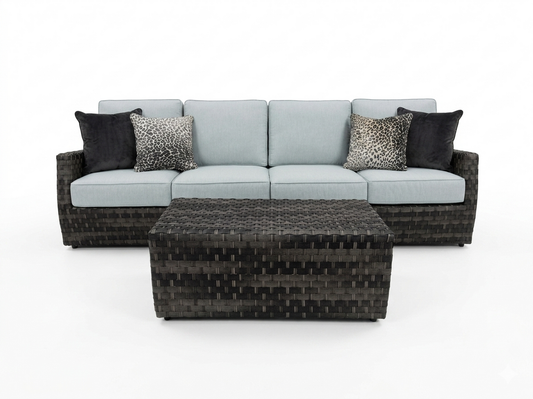 85934 - Lakewood II Outdoor Sofa w/Pillows and Coffee Table (108x33x36)(44x24x19)