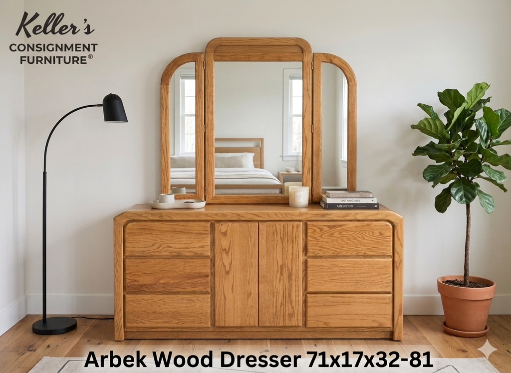 86014 - Arbek Wood Dresser w/Mirror 71x17x32-81
