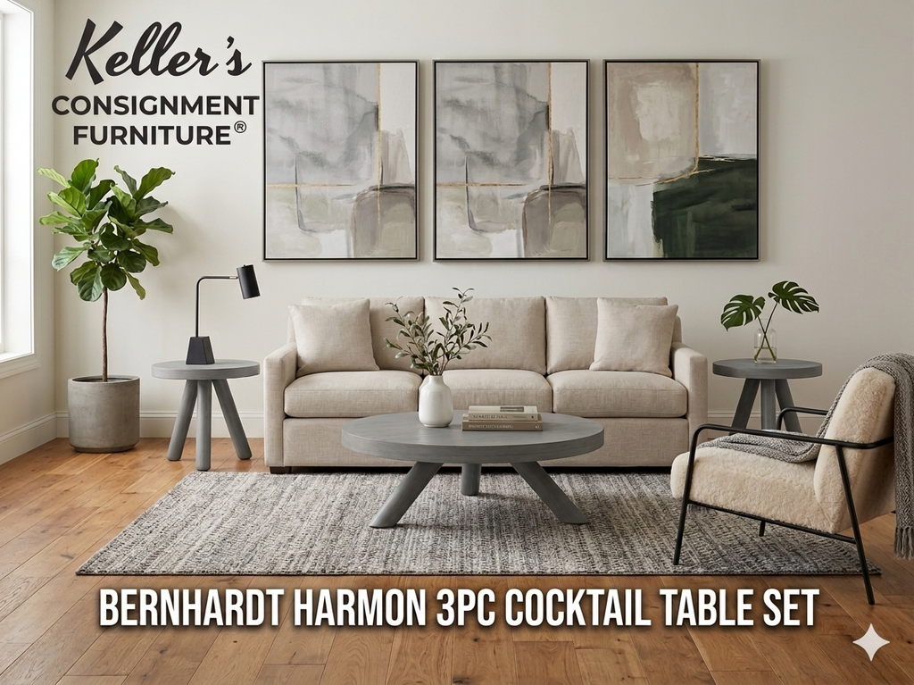 85926 - Bernhardt Harmon Round 3pc Cocktail Table (48x48x17)(22x22x22)