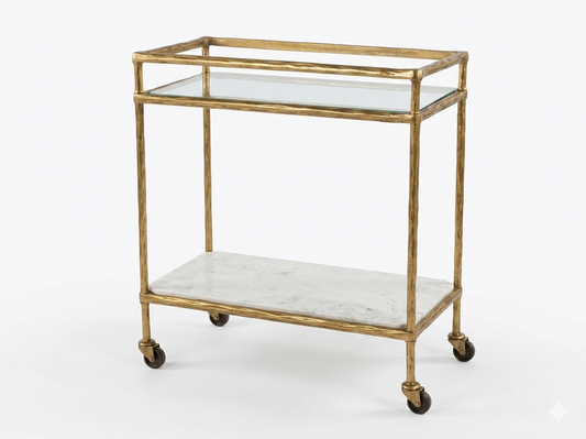 85901 - Ashley Plattifel Bar Cart Antique Gold 28x15x32