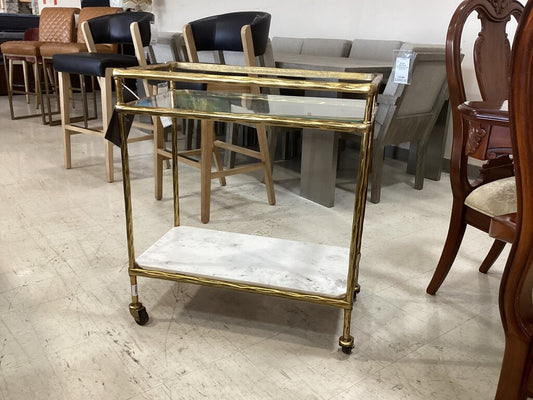 85901 - Ashley Plattifel Bar Cart Antique Gold 28x15x32