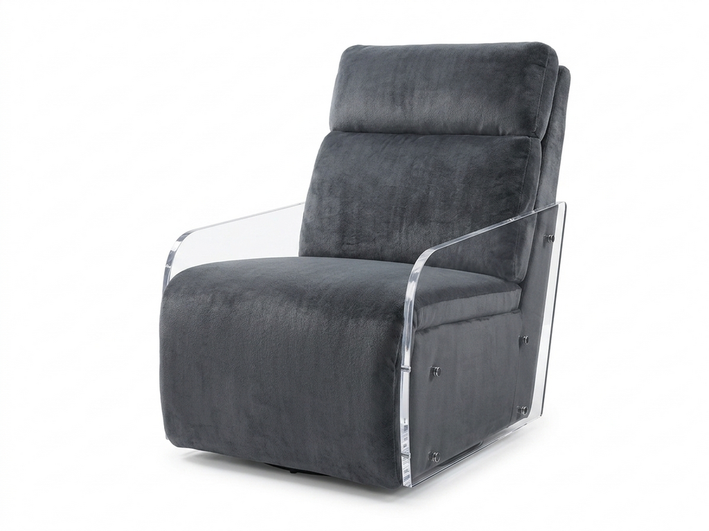 85856 - Bernhardt Parc Gray Recliner 29x41x43