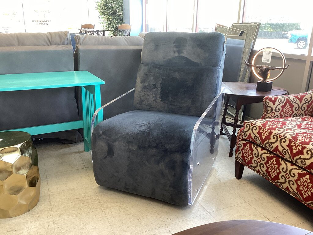 85856 - Bernhardt Parc Gray Recliner 29x41x43