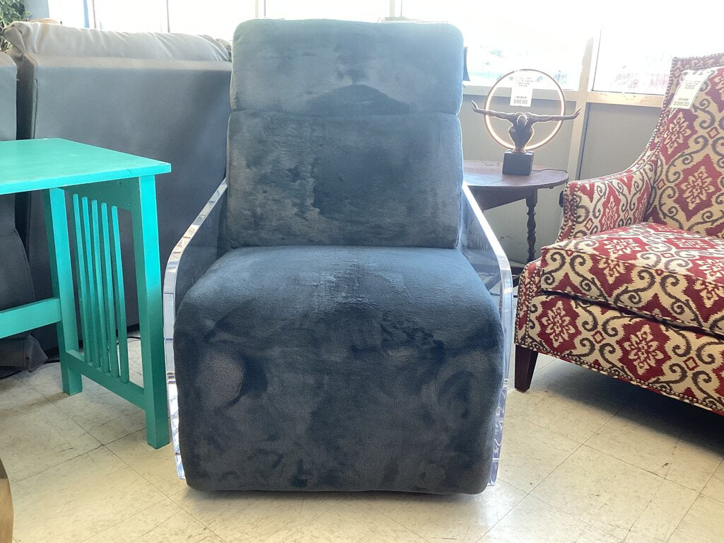 85856 - Bernhardt Parc Gray Recliner 29x41x43