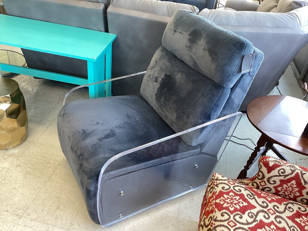 85856 - Bernhardt Parc Gray Recliner 29x41x43