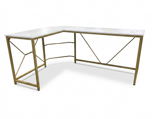 86020 L-Shaped Metal Base Computer Desk 66x48x29