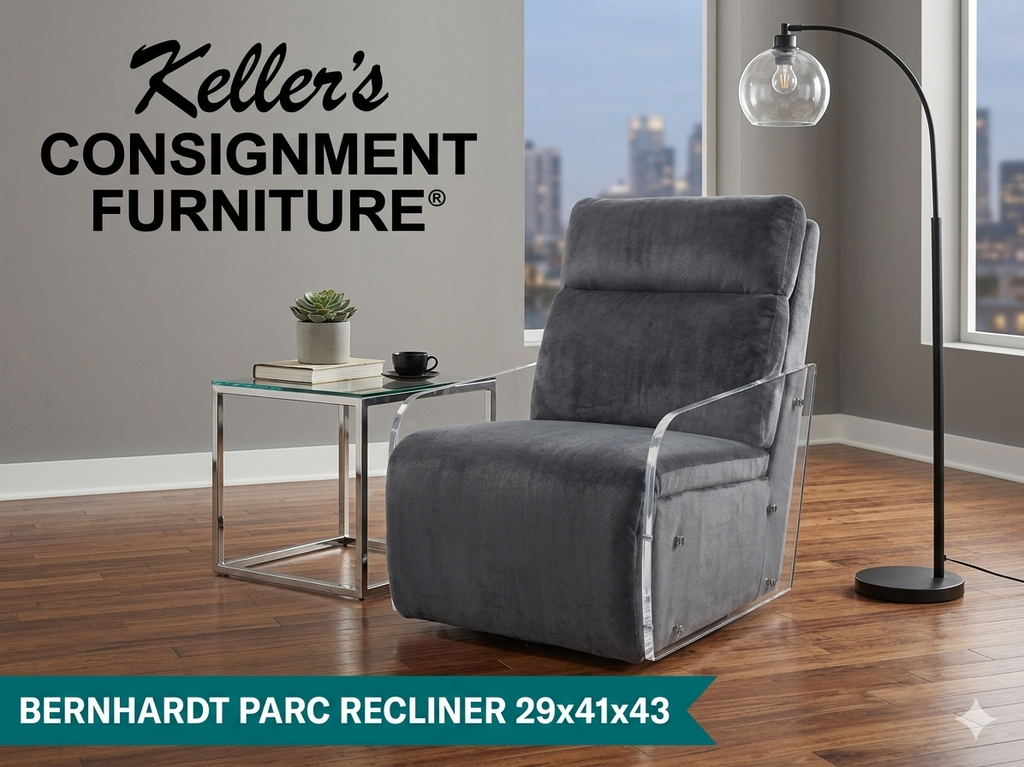 85856 - Bernhardt Parc Gray Recliner 29x41x43