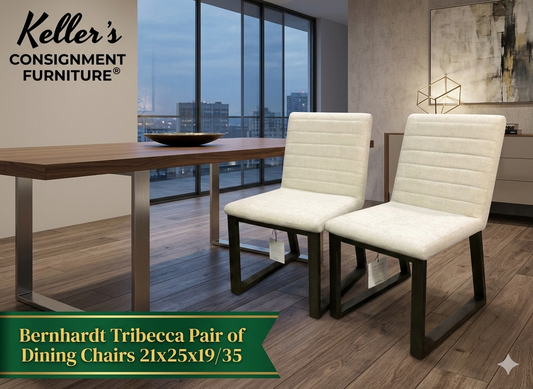 85923 - Bernhardt Tribeca Pair of Channeled Side Chairs 21x25x19-35