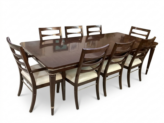 85986 Henredon 9pc Dining 44x76-100x30