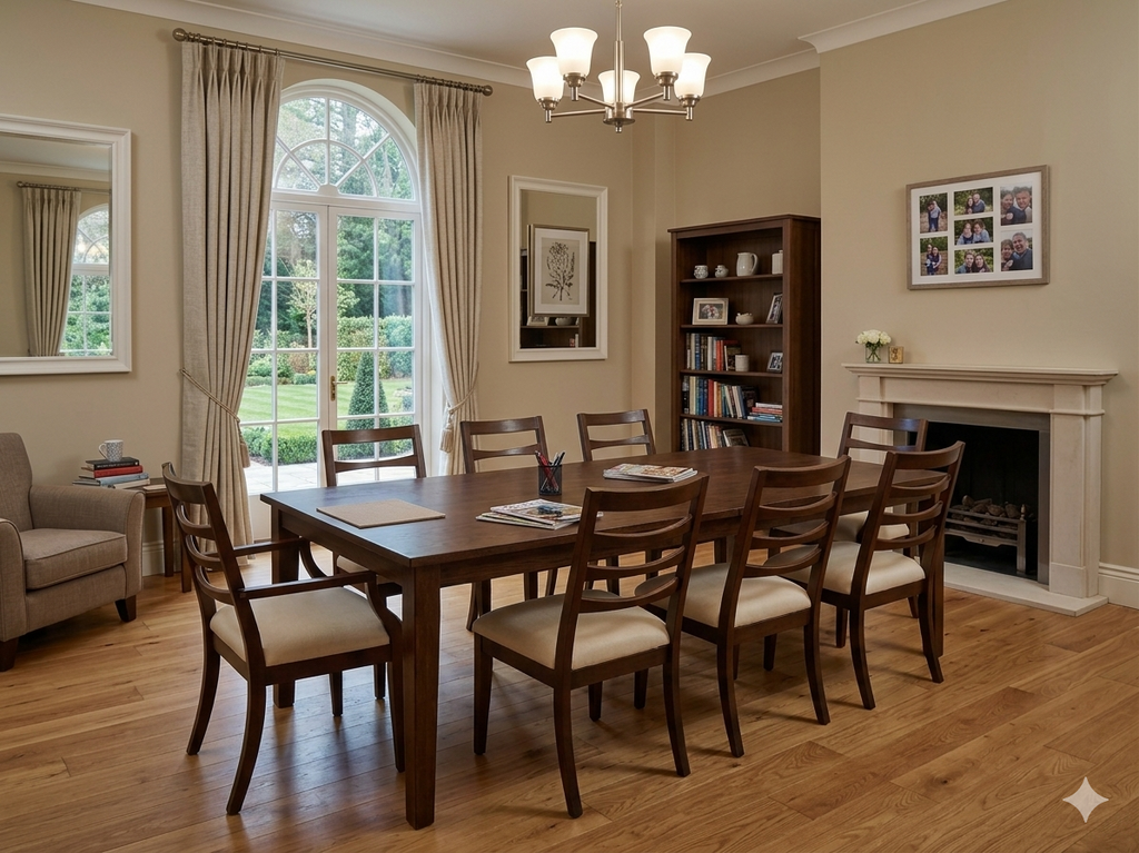 85986 - Henredon 9pc Dining 44x76-100x30