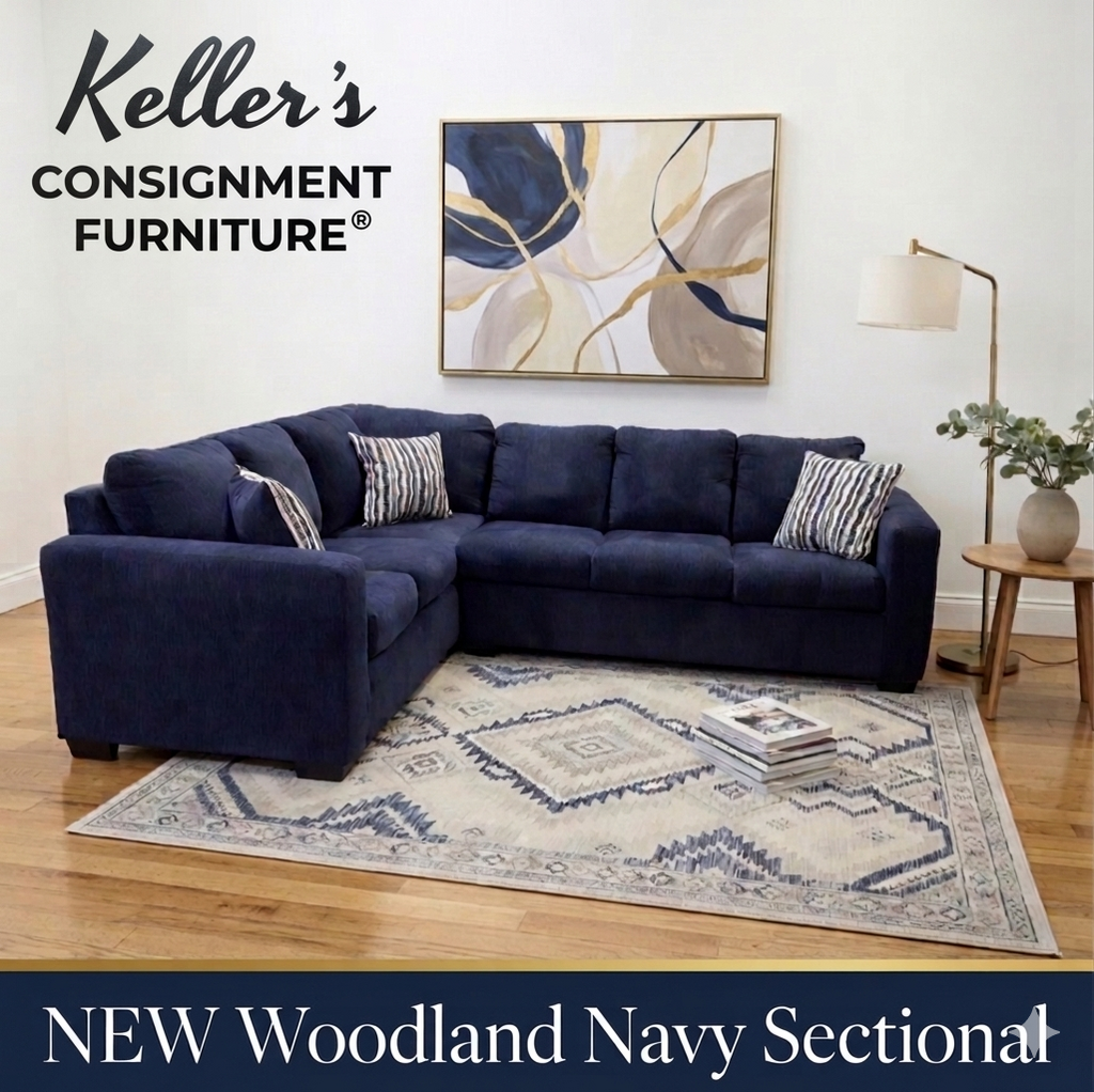 Woodland Navy New Sectional 111x88x36