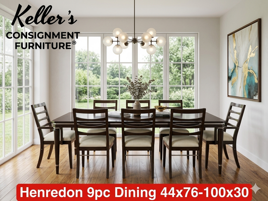 85986 - Henredon 9pc Dining 44x76-100x30