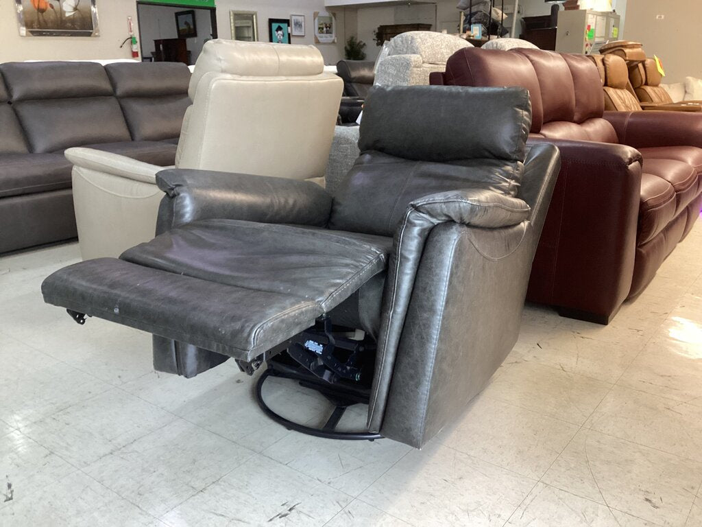 86050 - Jason Furniture Gray Swivel Glider Power Recliner 36x34x41