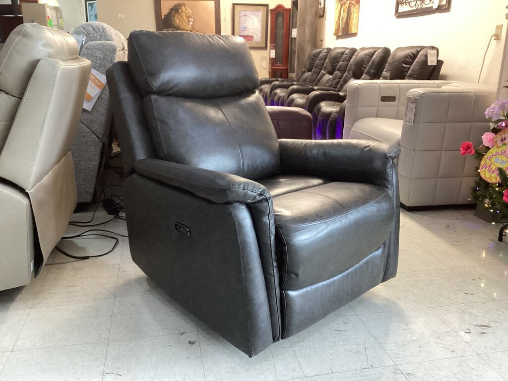 86050 - Jason Furniture Gray Swivel Glider Power Recliner 36x34x41